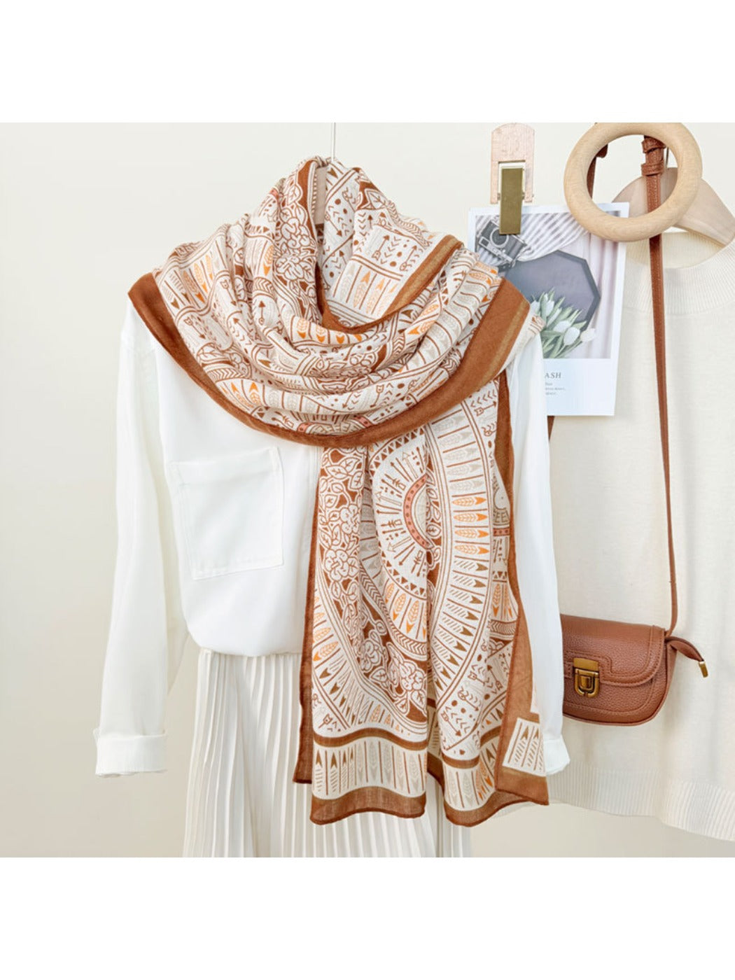 Scarvii - Geometric Print Scarf Shawl for Women