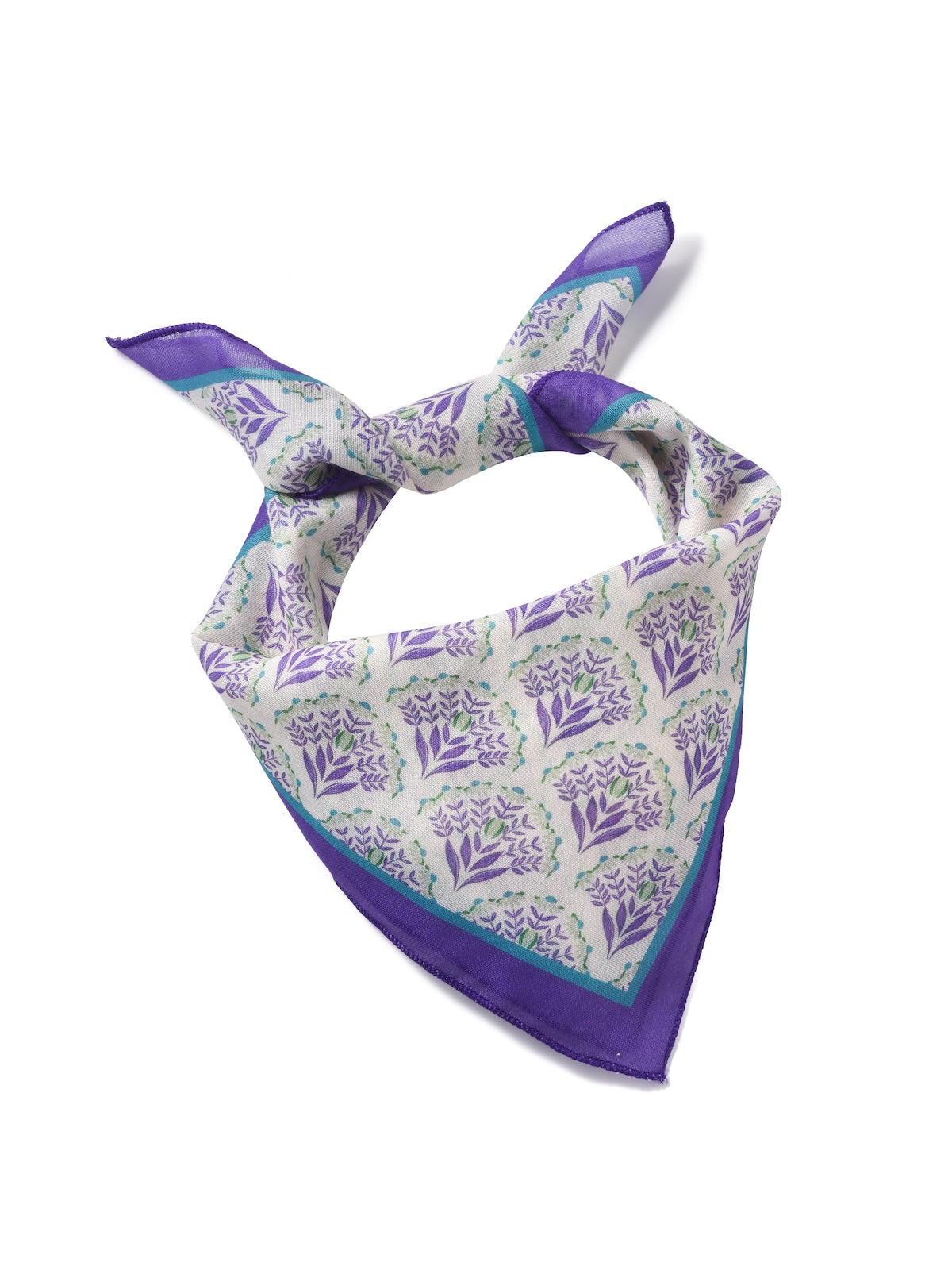 Scarvii - Vintage Classic Floral Print Square Scarf Bandana