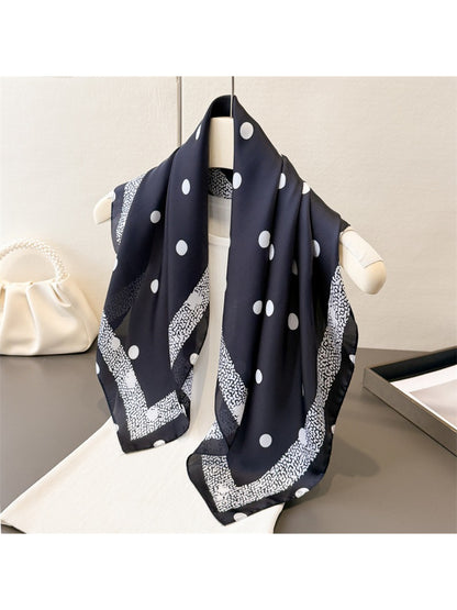 Scarvii Polka Dot Border Print Square Scarf