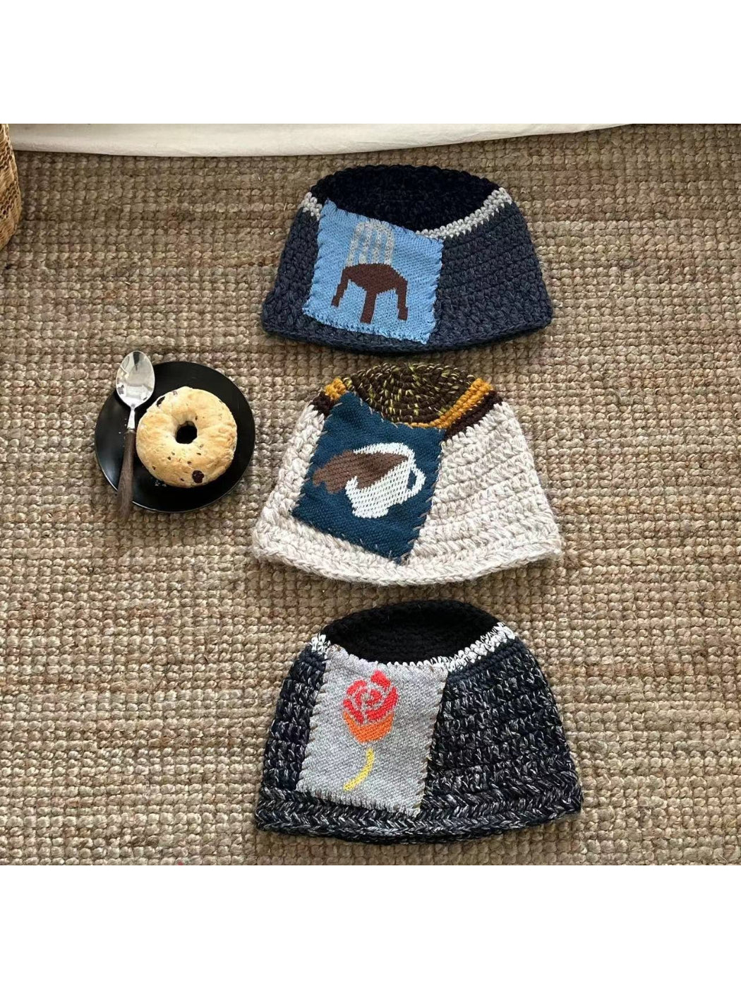 Rufia - Patchwork Art Knit Beanie