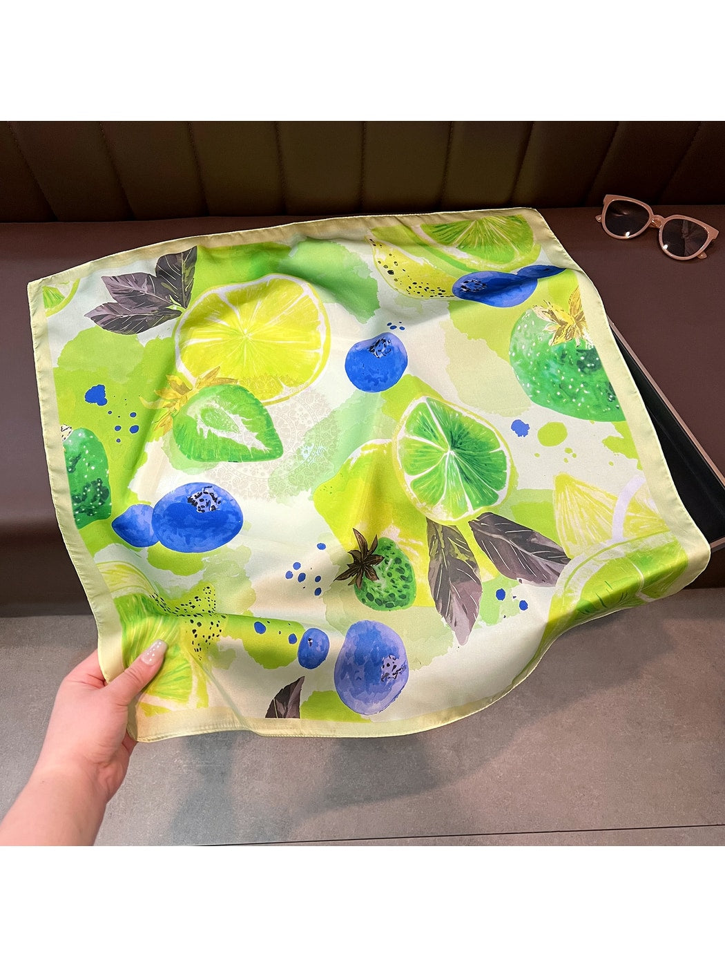 Scarvii - Simple Fruit Pattern Fashion Square Scarf