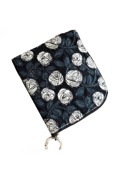 Cosbai Small Coin Purse with Floral Prints showing floral motif