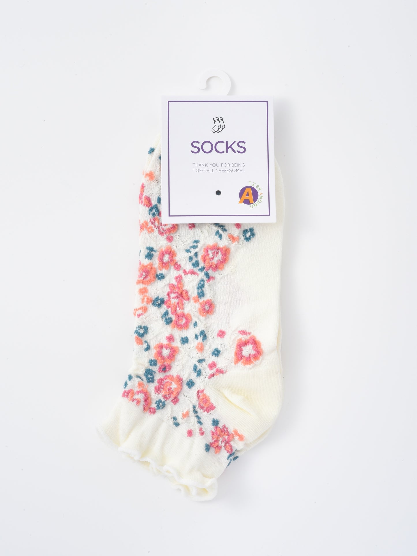 Rufia - Vintage Floral Ruffle Crew Socks