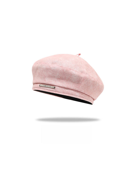 Haila - Solid Color Round Crown Beret