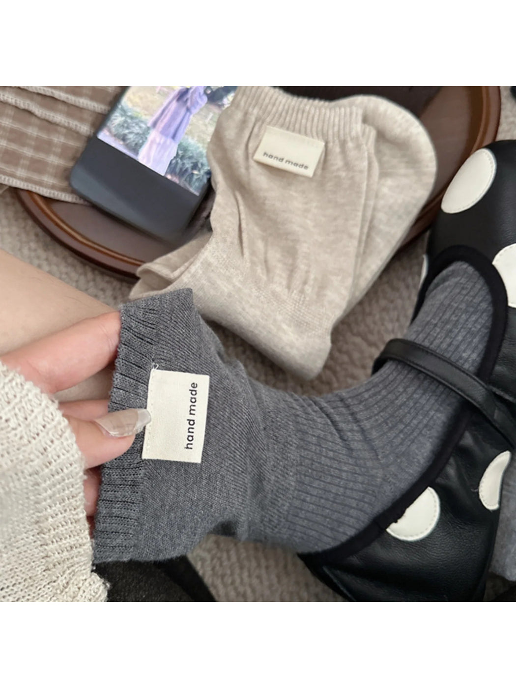 Rufia - Solid Ribbed Crew Socks