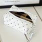 Cosbai Quilted Dot Cosmetic Bag front view with quilted dot pattern