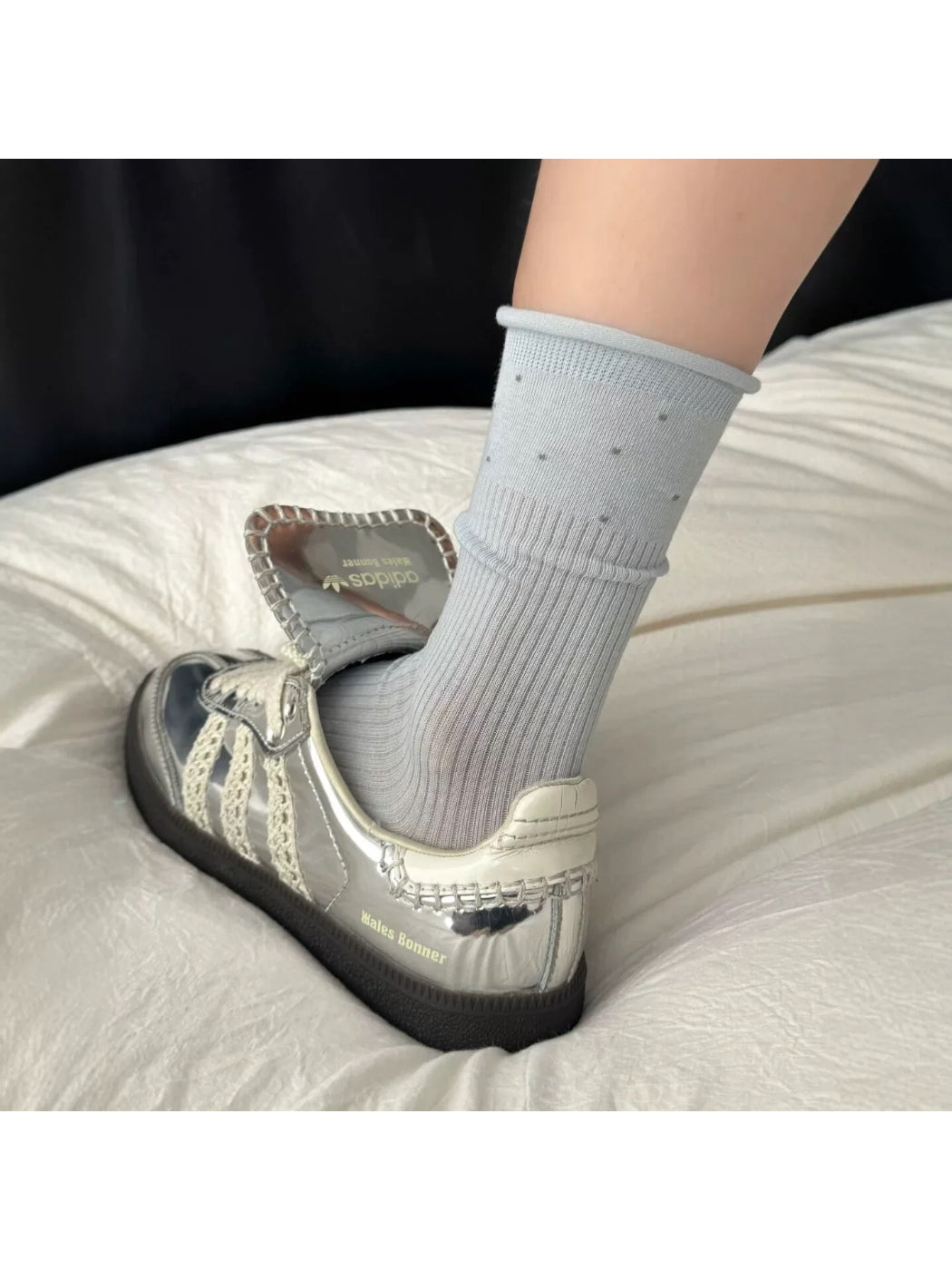 Rufia - Ruffle Ribbed Stripe Crew Socks - image 4
