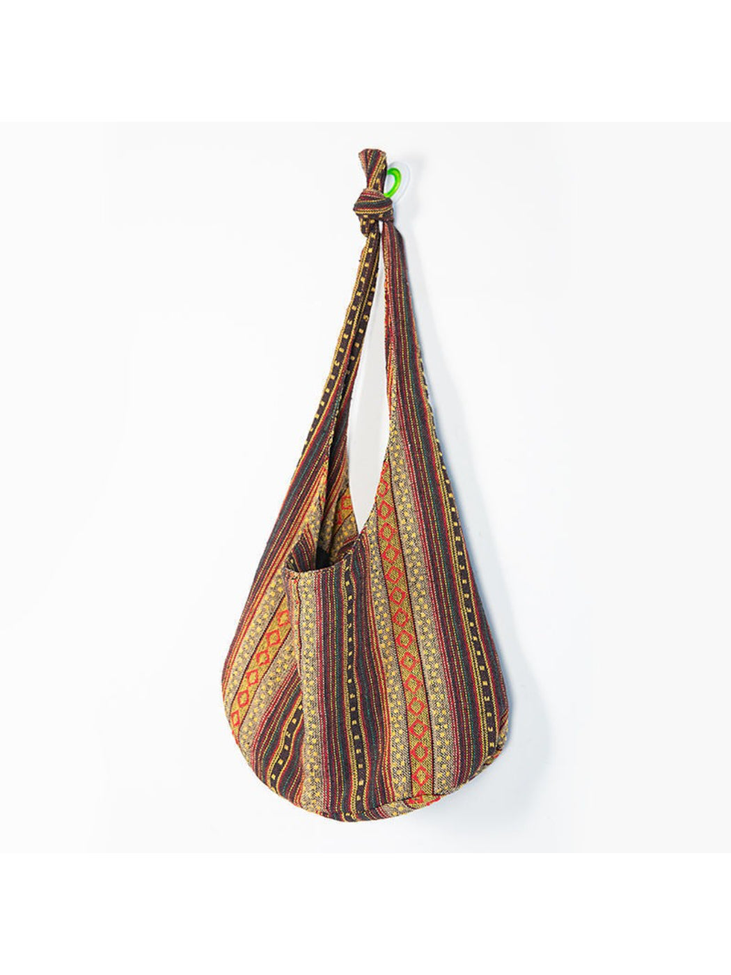 Cosbai striped slouchy crossbody bag with visible slouchy silhouette