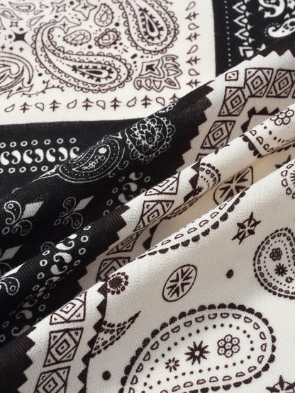 Scarvii - 27'' Paisley Patchwork Square Scarf - Vintage & Elegant