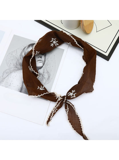 Scarvii - Simple Lace Trim Fashion Triangle Bandana
