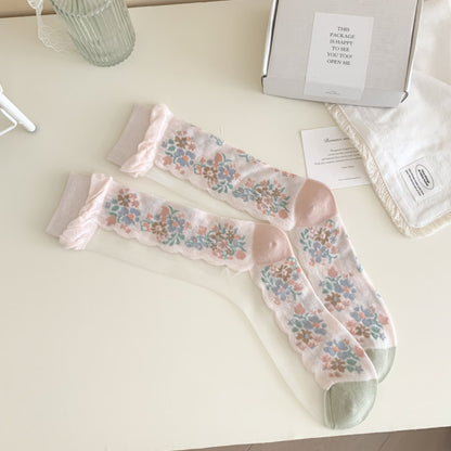 Rufia - Summer Floral Sheer Socks