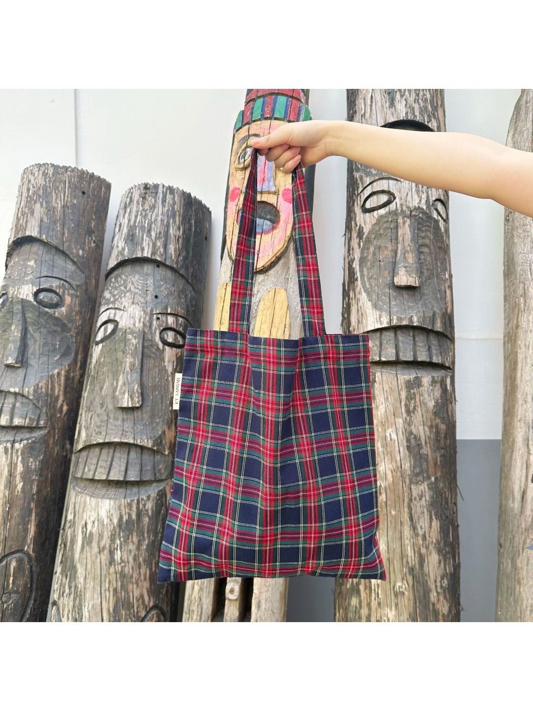 Cosbai - Classic Plaid Everyday Tote Bag