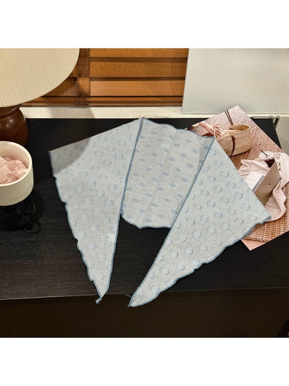 Scarvii - Printed Dot Detail Triangle Bandana