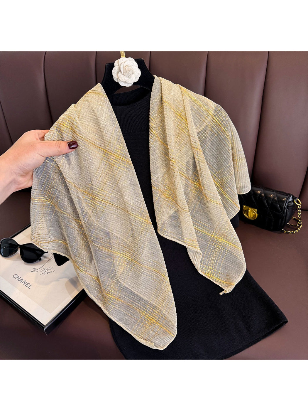 Scarvii - Lightweight Metallic Line Scarf