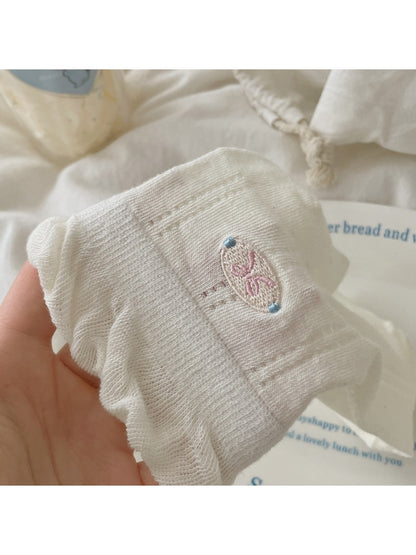Rufia - Sweet Bow Pattern Frilly Ankle Socks