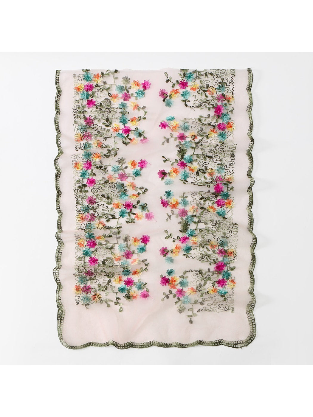 Scarvii - Lace Embroidered Floral Scarf