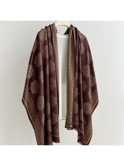 Scarvii - Summer Fresh Floral Border Wrap Scarf