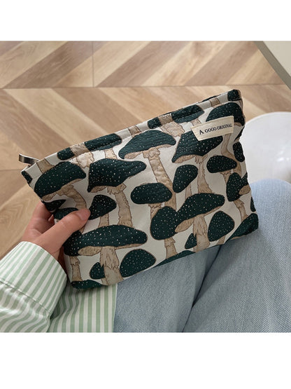 Cosbai – Canvas Mushroom Travel Makeup Bag