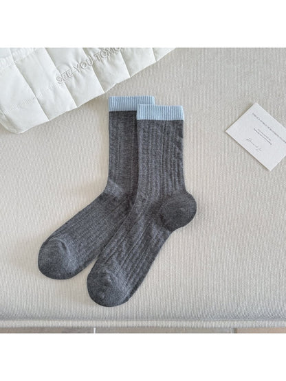 Rufia - Women's Color Block Stripe Crew Socks