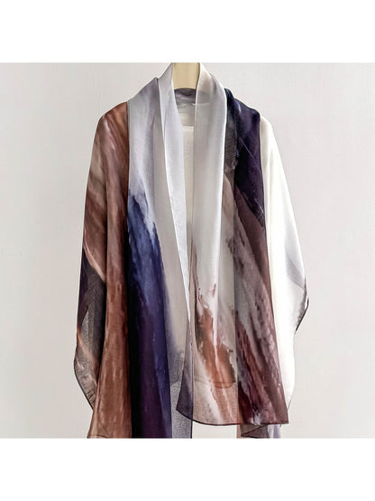 Scarvii - Deep-hued Flowing Printed Summer Wrap Scarf
