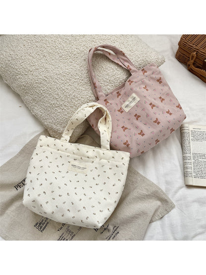 Cosbai - Floral Print Hand Tote Bag