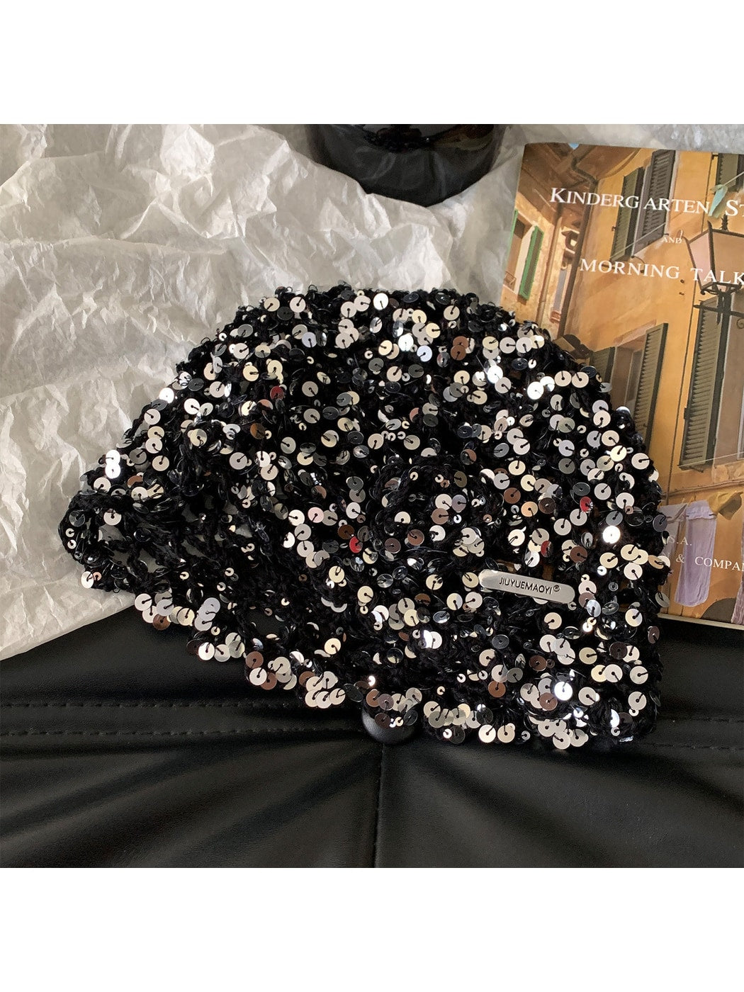 Haila - Foldable Openwork Floral Brimless Hat