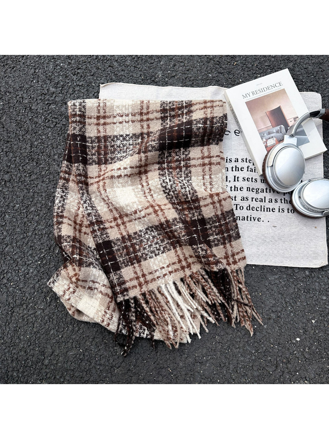 Scarvii - Vintage Plaid Fringe Winter Scarf