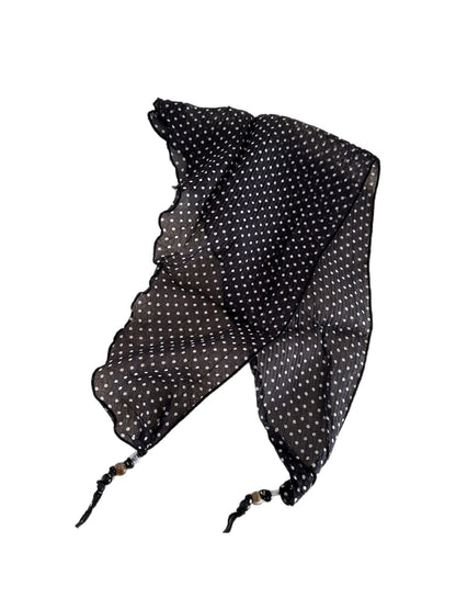 Scarvii - Polka Dot Beaded Tie Triangle Scarf