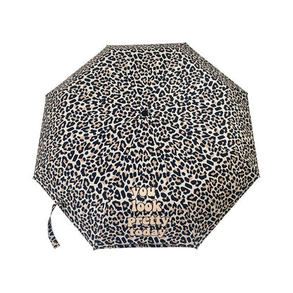Rano - Leopard Print Vintage Automatic Folding Umbrella