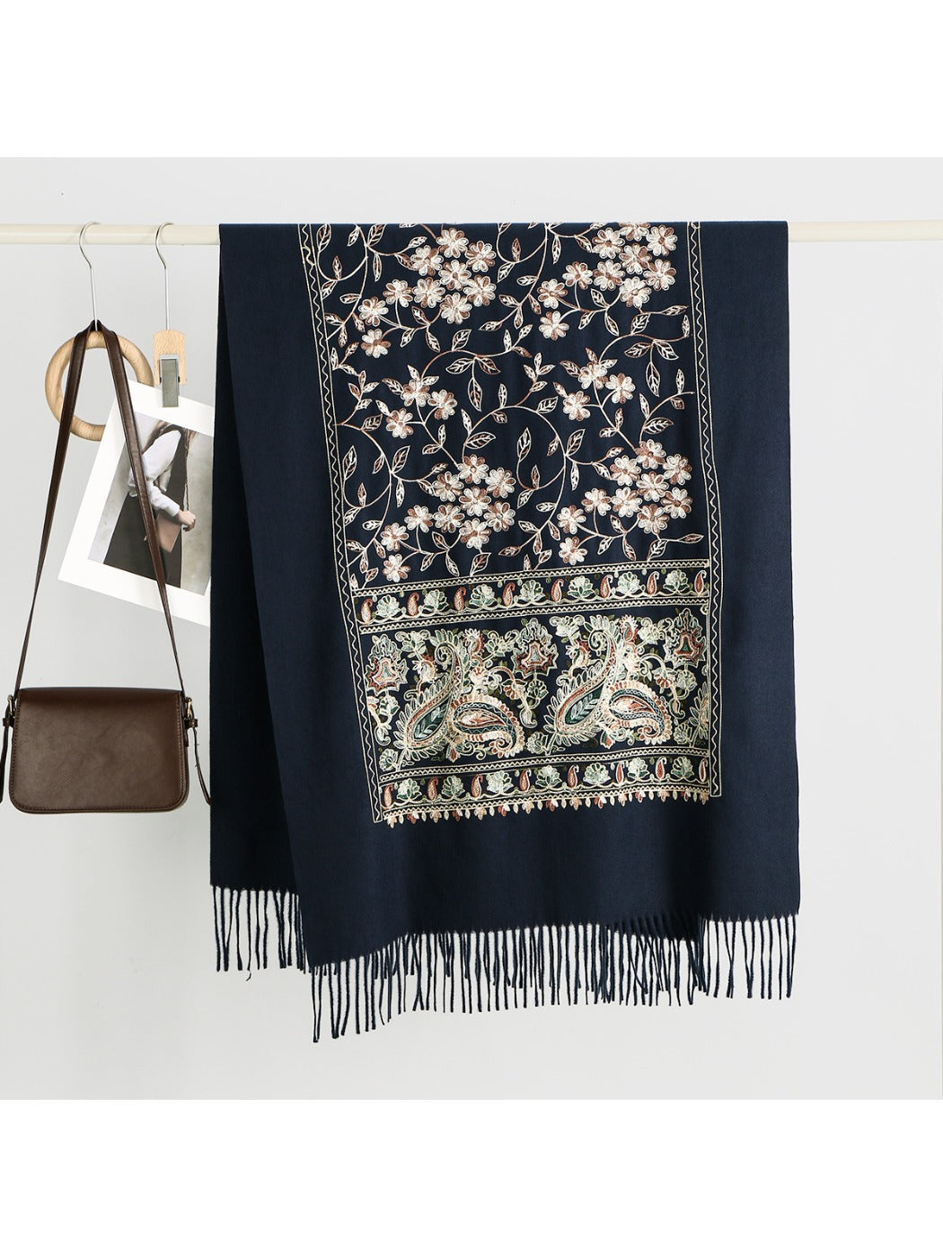 Scarvii - Bohemian Embroidered Winter Shawl Scarf