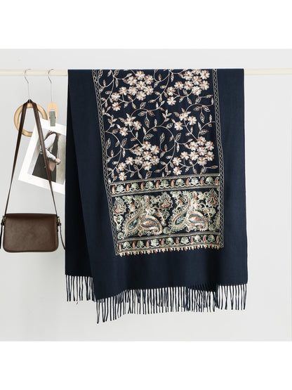 Scarvii - Bohemian Embroidered Winter Shawl Scarf