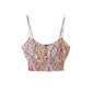 Troposa - Boho Print Top And Pants Set - Colorful & Chic