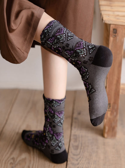 Rufia - Textured Bloom Cluster Socks