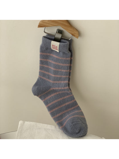 Rufia - Calm Tone Stripe Crew Socks