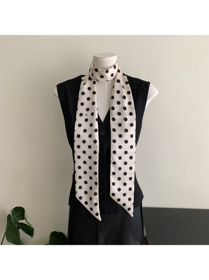 Scarvii - Retro Polka Dot Skinny Scarf