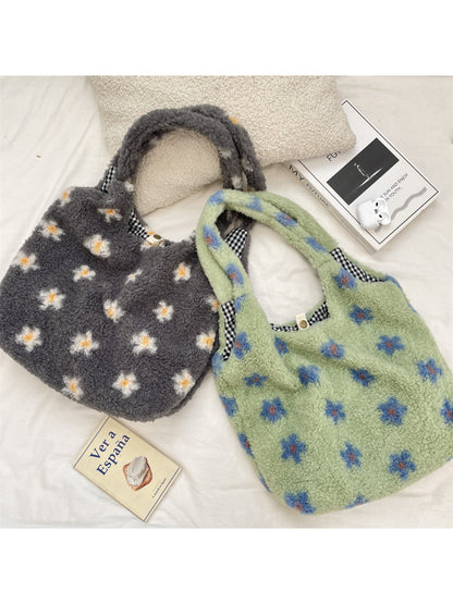 Cosbai - Plush Flower Shoulder Bag