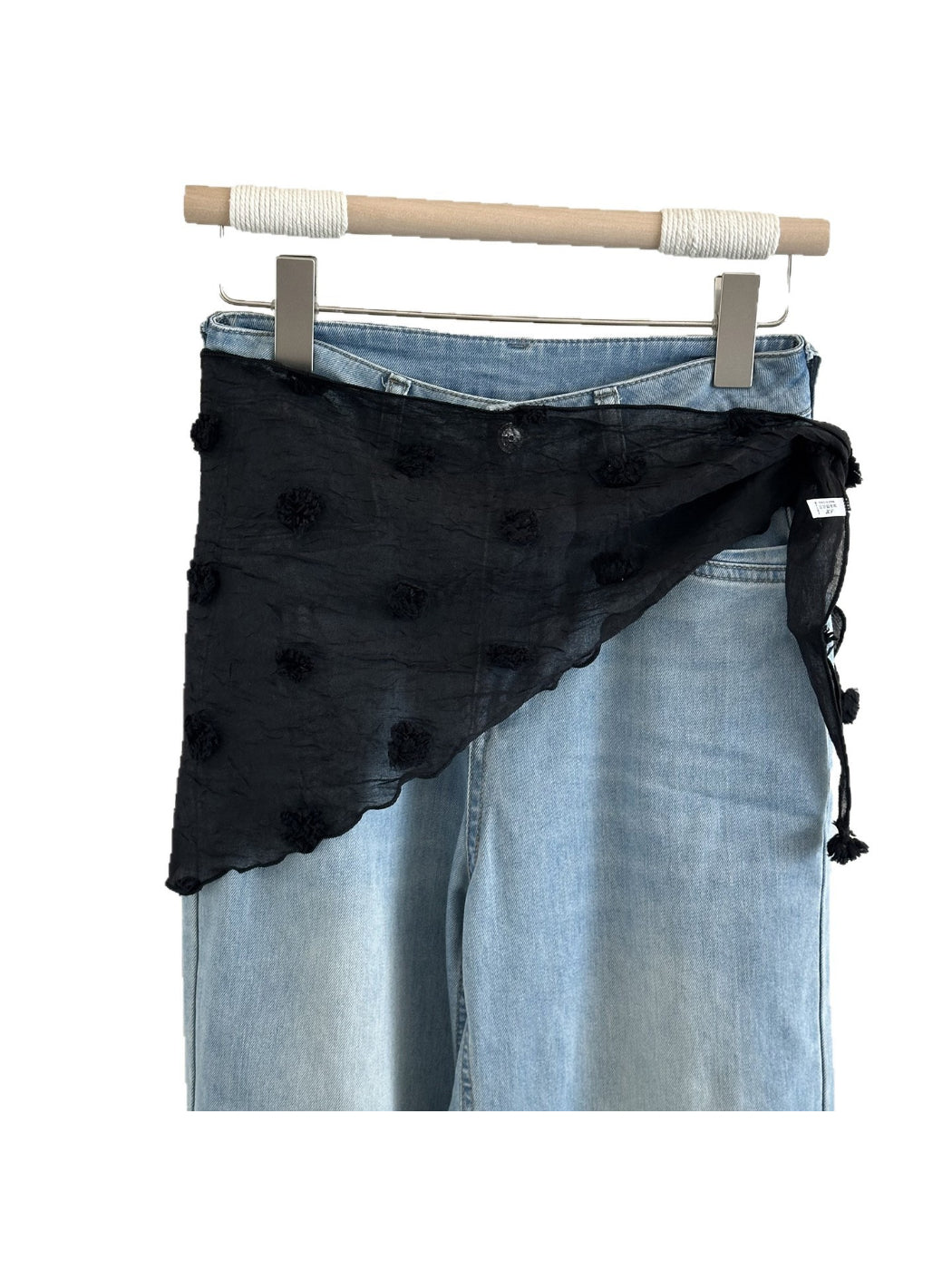 Scarvii - Pom Pom Sheer Triangle Scarf