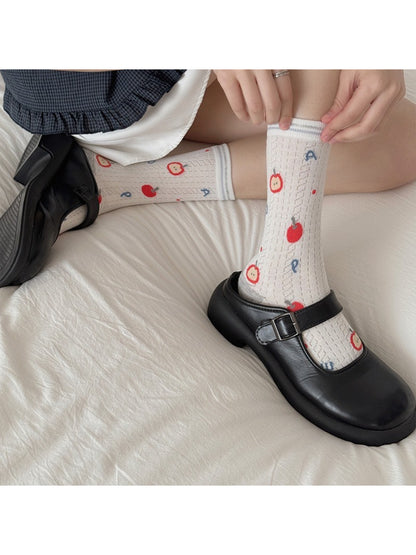 Rufia - Cute Cartoon Ribbed Crew Socks product image 4