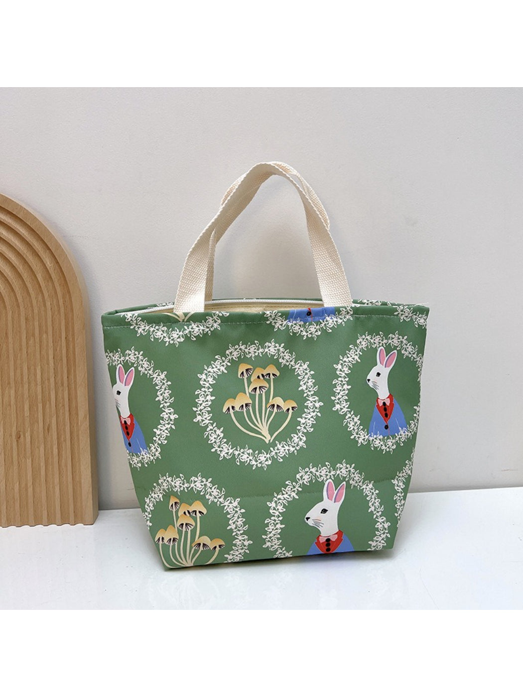 Cosbai animal print lunch tote bag with rectangular shape and handle