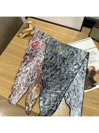 Scarvii - Rose Print Triangle Bandana