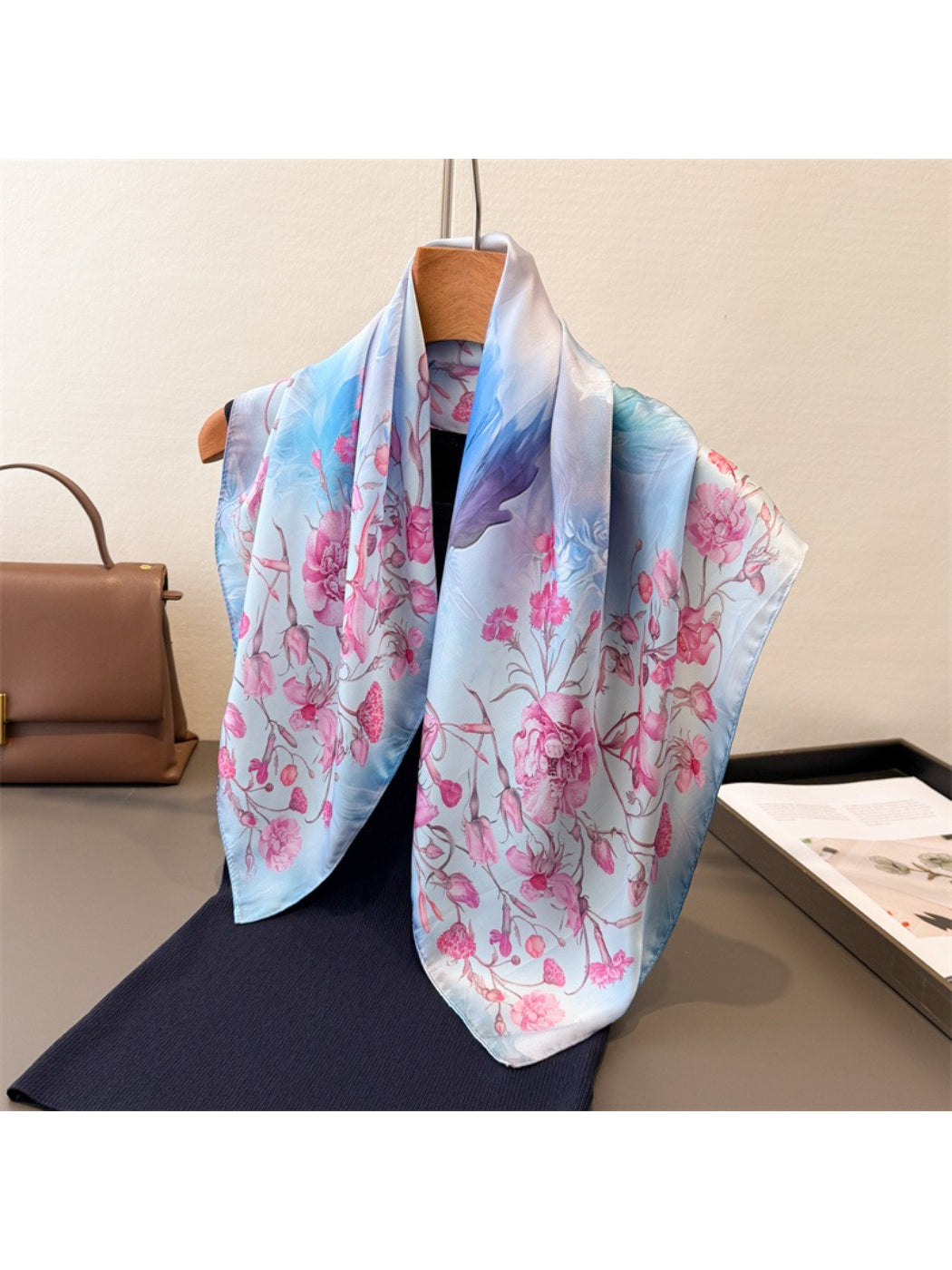 Scarvii - Soft Blush Rose Square Scarf