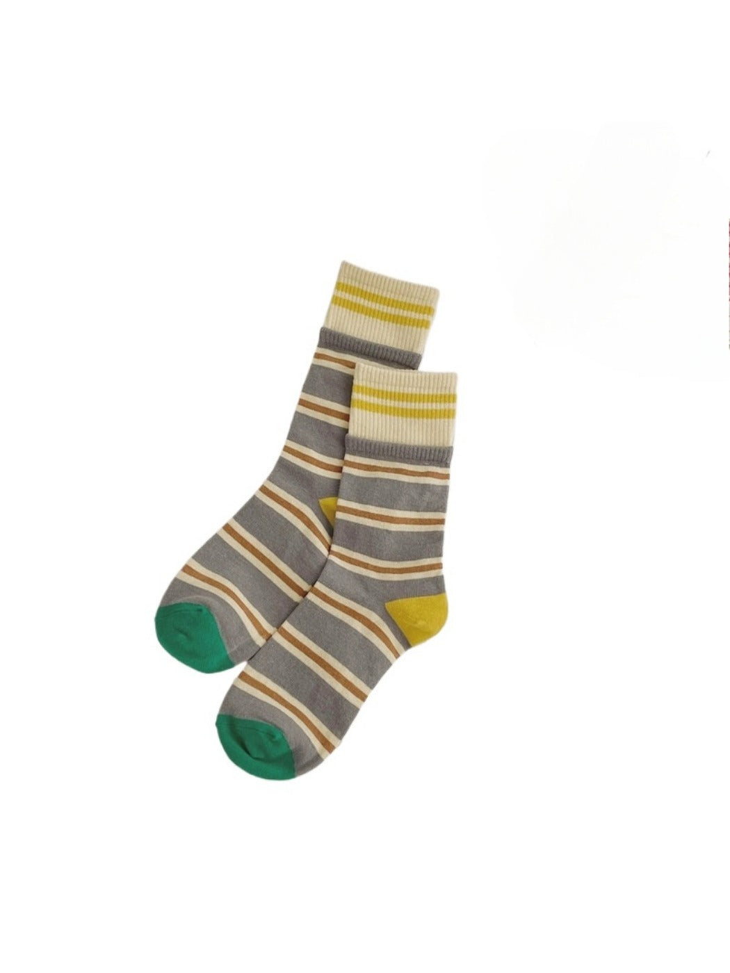 Rufia - Colorful Patchwork Stripe Mid-Calf Socks - Classic & Fresh