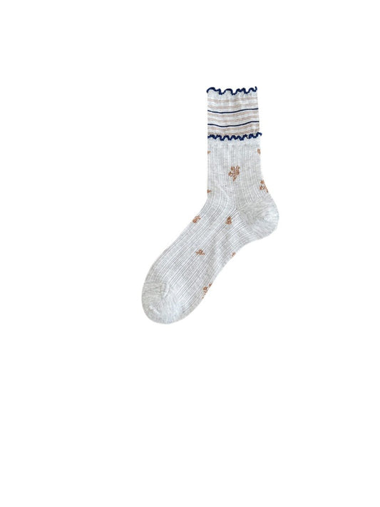 Rufia - Casual Floral Knit Crew Socks product image 2