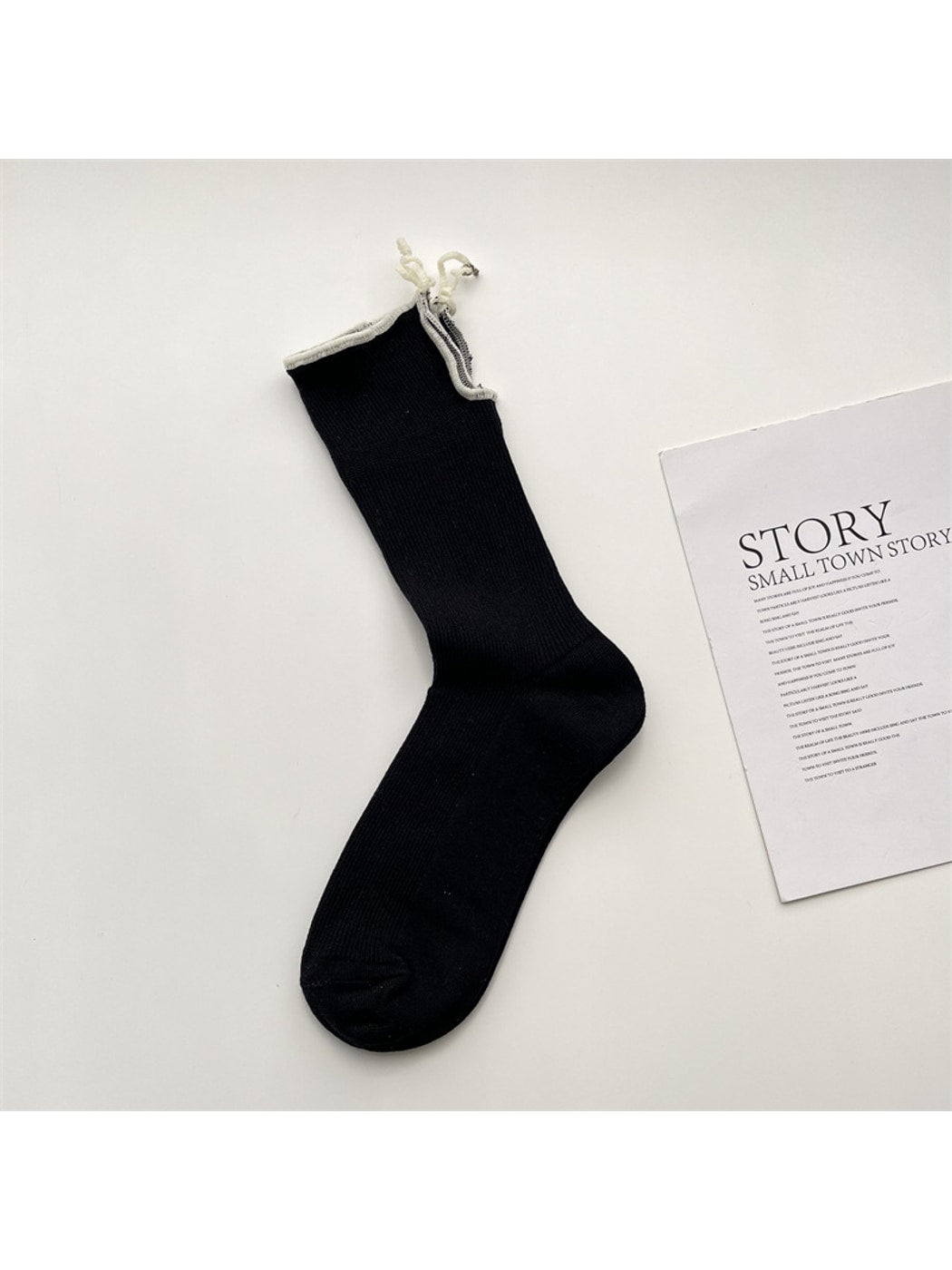 Rufia - Pastel Solid Ribbed Fashion Crew Socks
