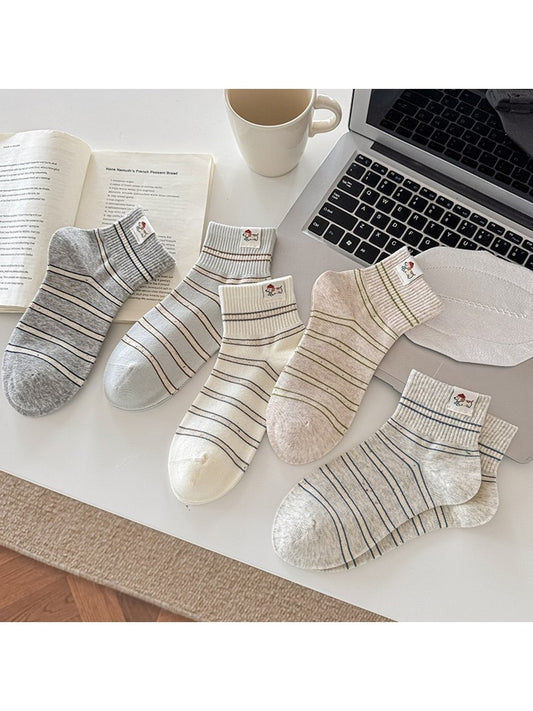 Rufia - Casual Cute Striped Dog Socks