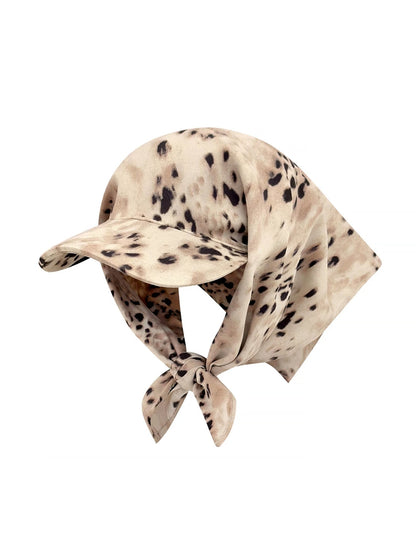 Haila - Leopard Print Curved Brim Headscarf Cap
