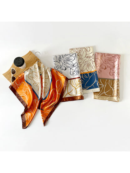 Scarvii - Abstract Floral Line Art Square Scarf