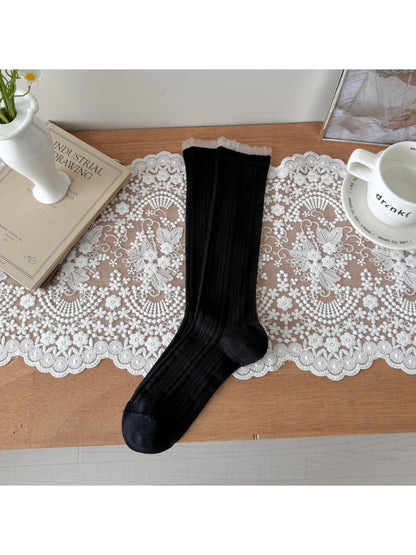 Rufia sheer ruffle cuff mid-calf socks product image 7
