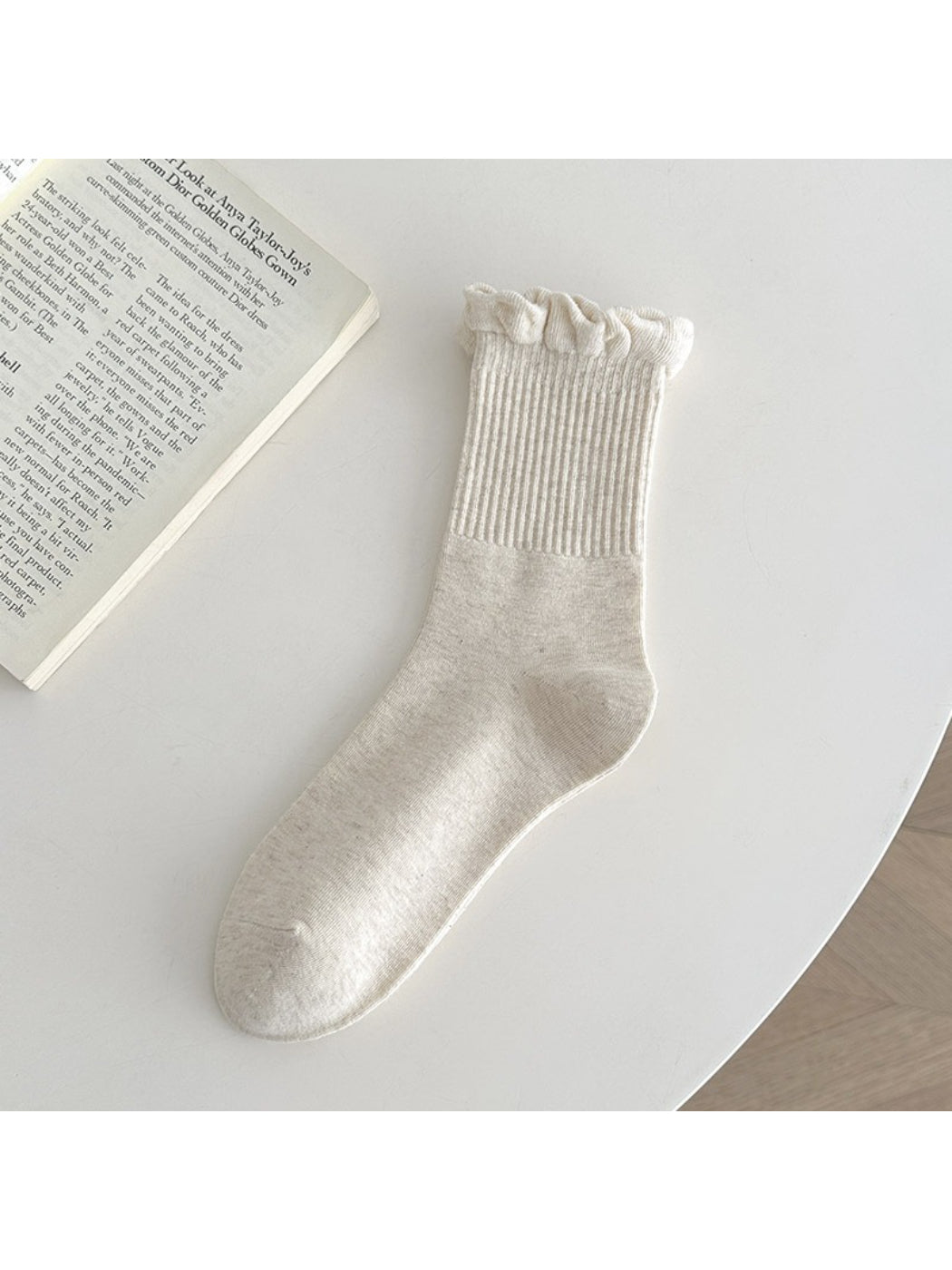 Rufia - Ruffled Ribbed Soft Cozy Socks