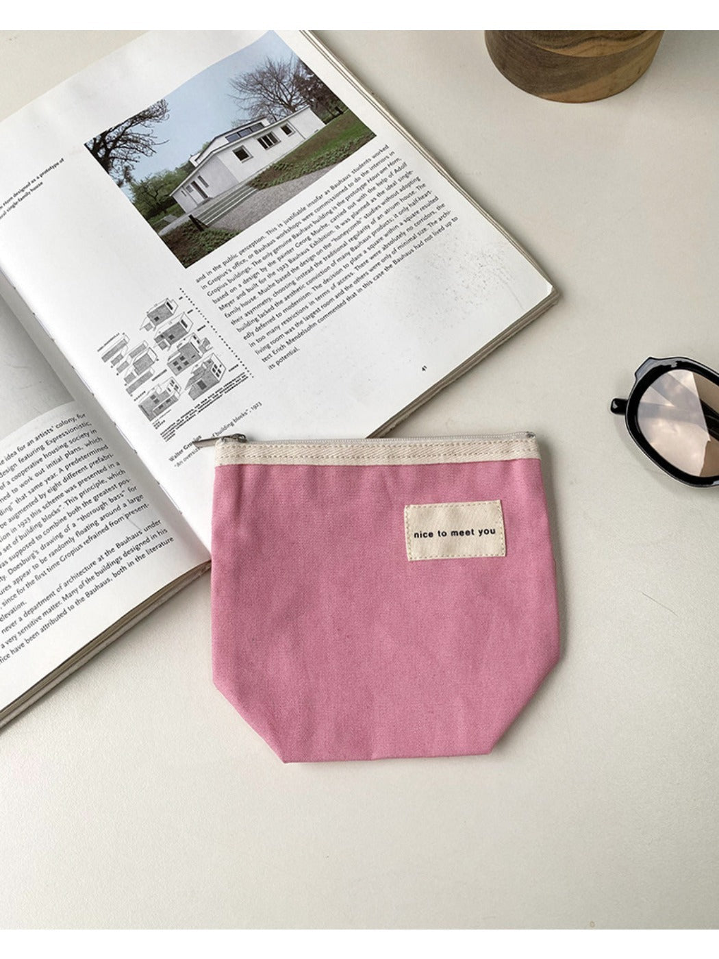 Cosbai - Minimalist Small Canvas Cardholder Pouch & Coin Purse